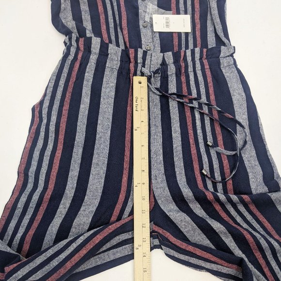 Splendid Linen Striped Jumpsuit NEW NWT S Blue - Picture 8 of 11